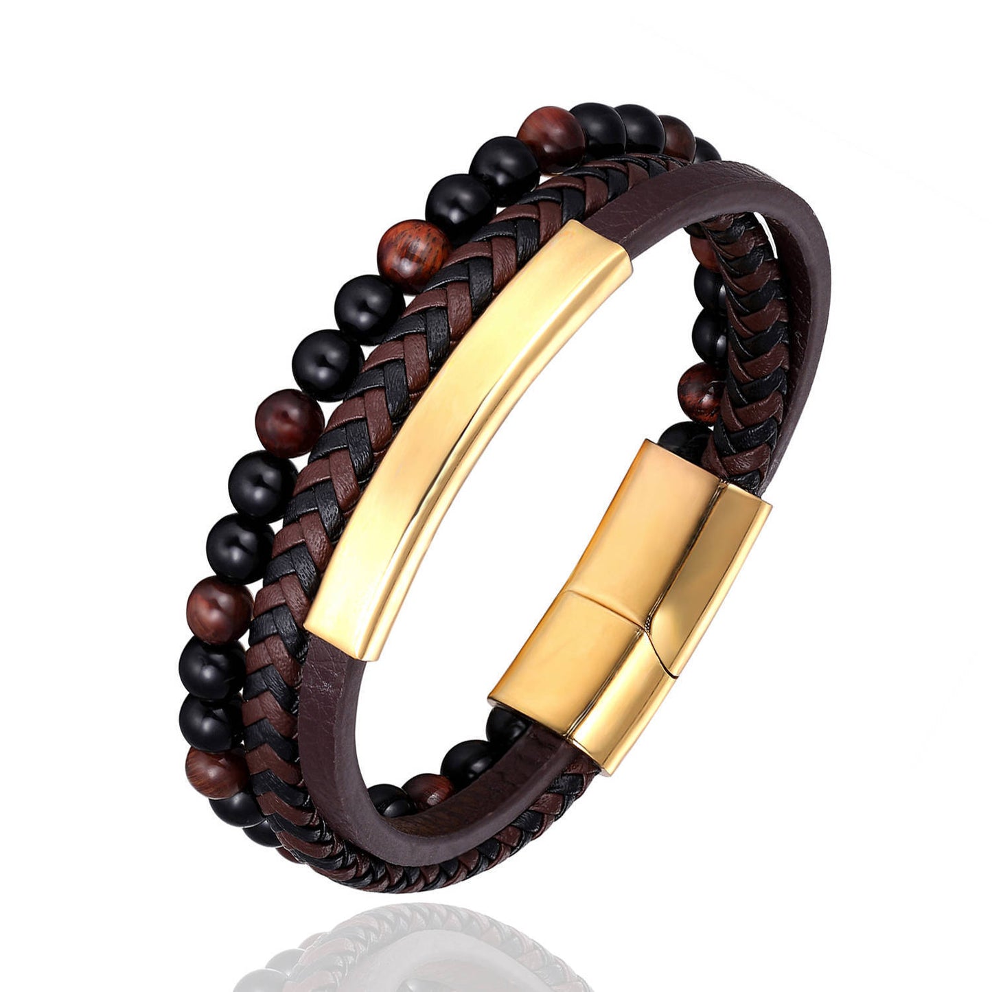 Woven leather bracelet