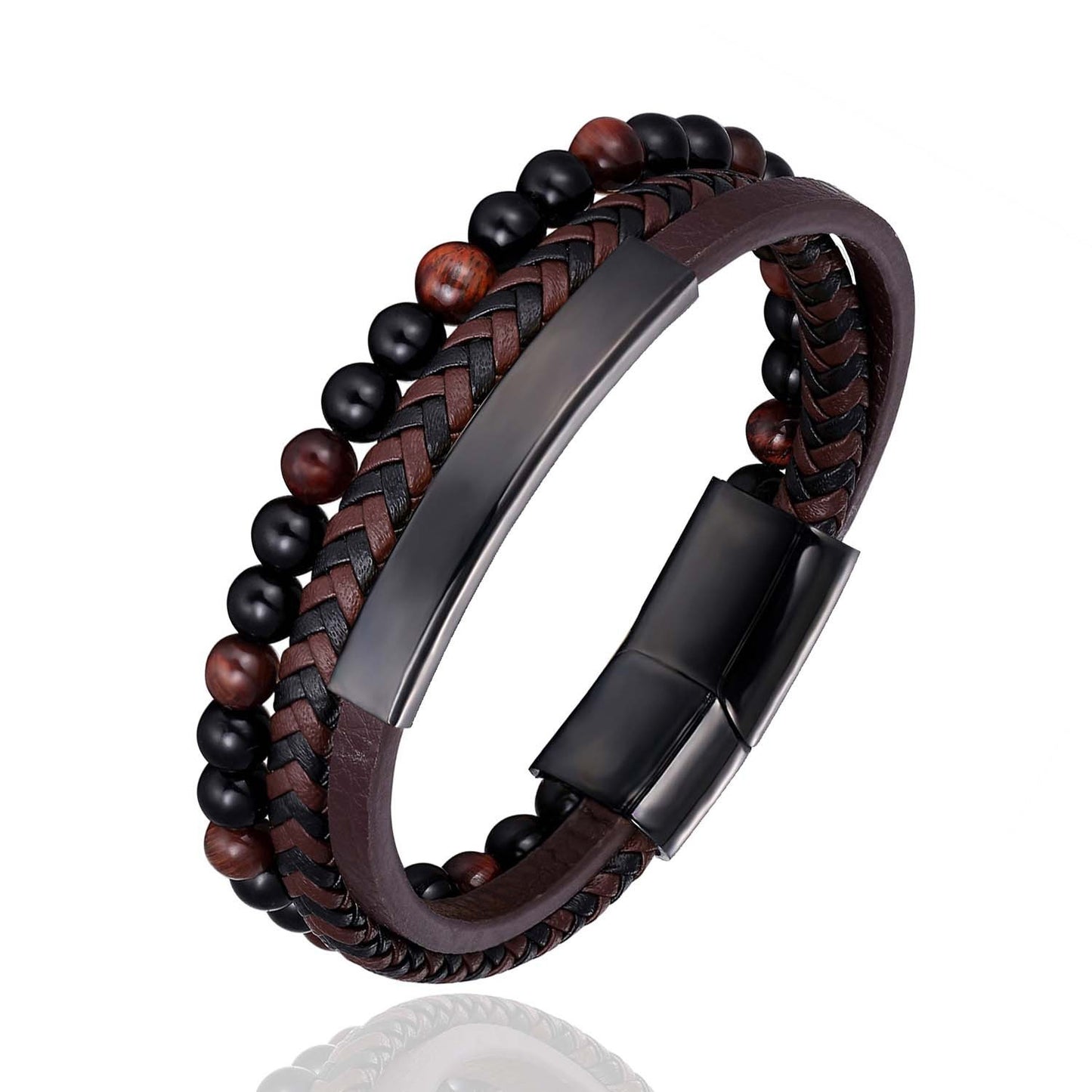 Woven leather bracelet