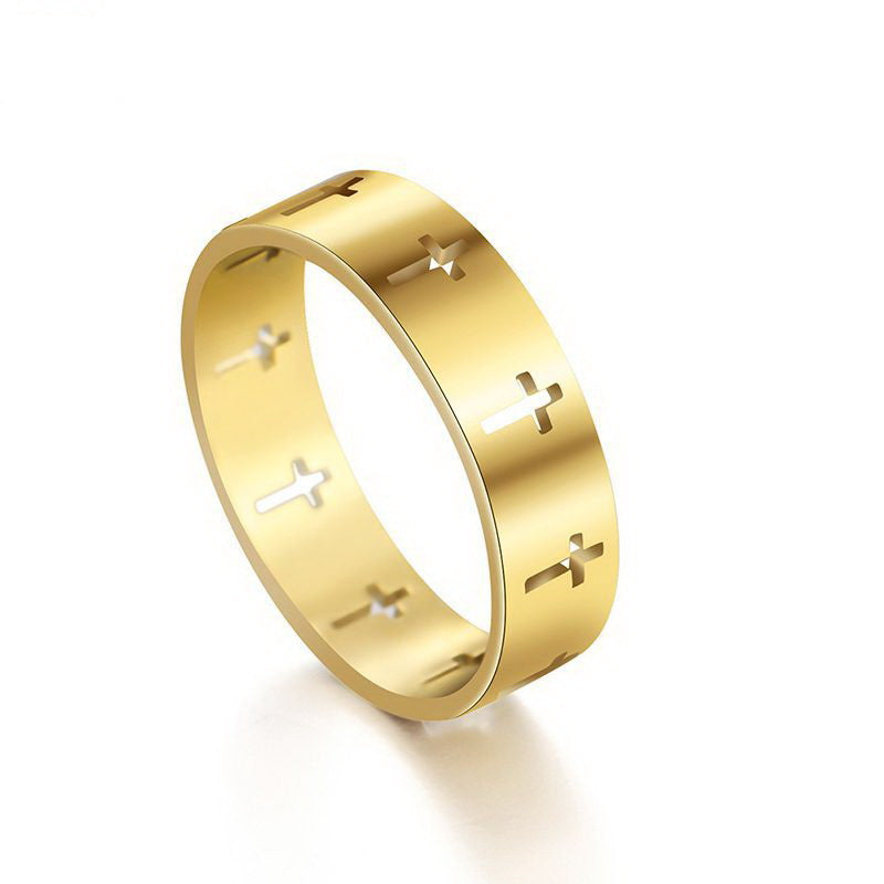 Hollow Stainless Steel Cross Ring