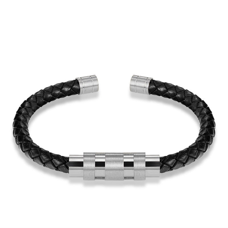 BONI™ Titanium Steel Buckle Leather Bracelet