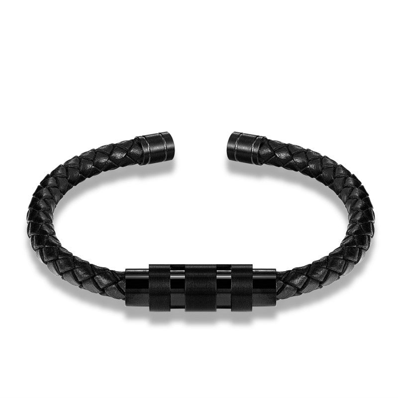 BONI™ Titanium Steel Buckle Leather Bracelet