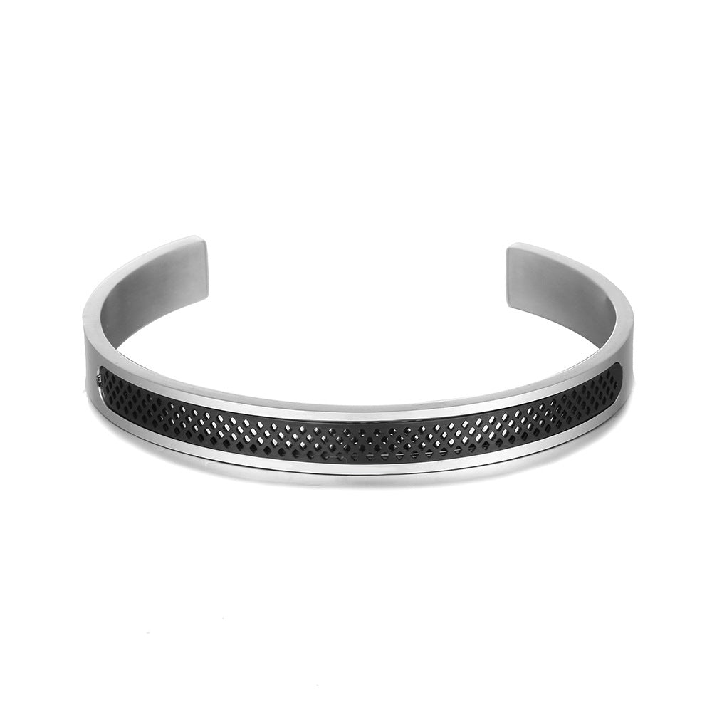 Collins Vintage Mesh Stainless Steel Bangle Bracelet