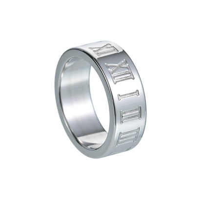 Roman Digital Ring Titanium Steel