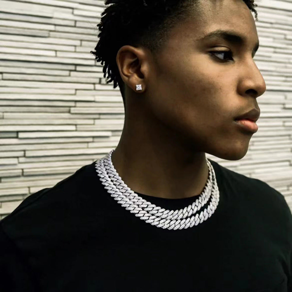 Rhinestone Cuban Link Chain Necklace