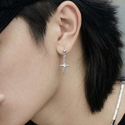 Cross Chain Earrings For Men