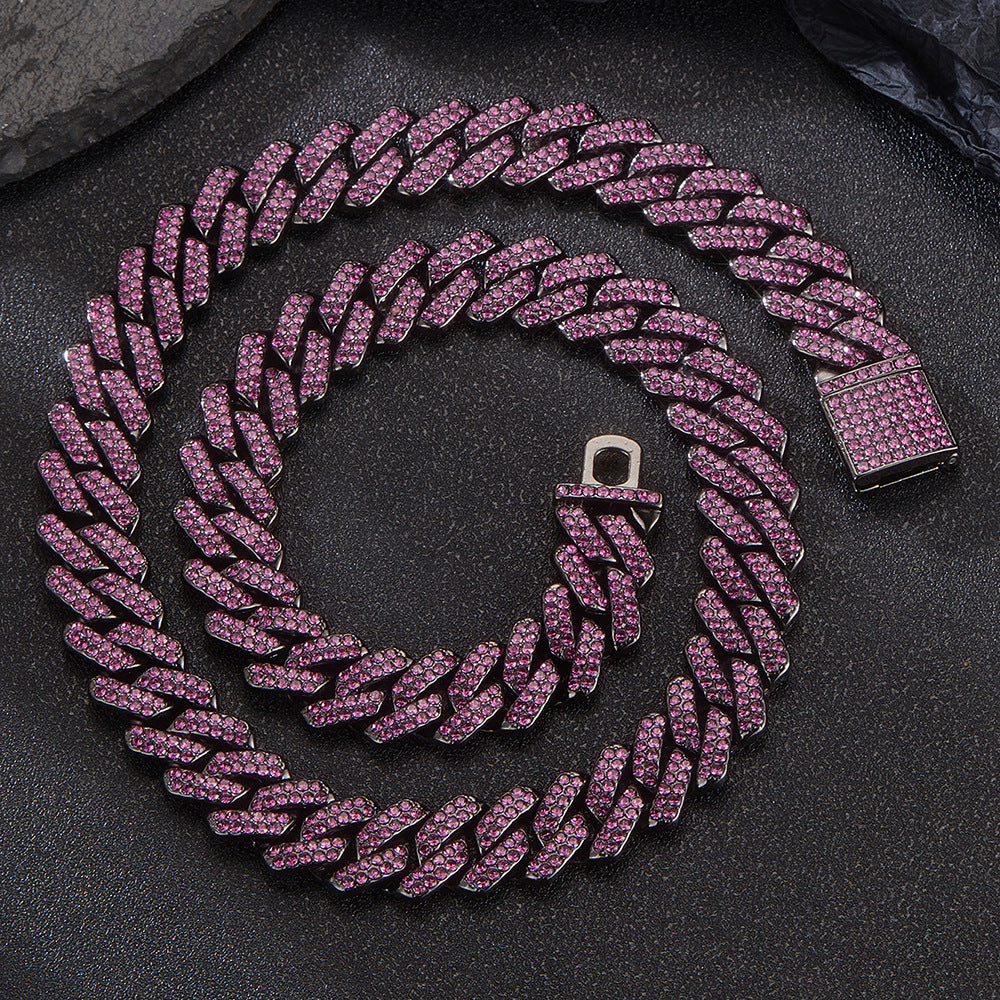Rhinestone Cuban Link Chain Necklace