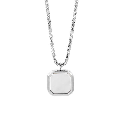 Stainless Steel Epoxy Square Necklace