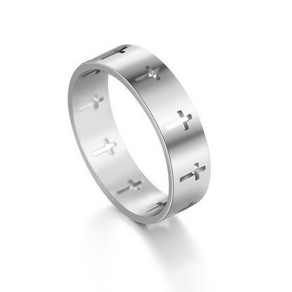 Hollow Stainless Steel Cross Ring