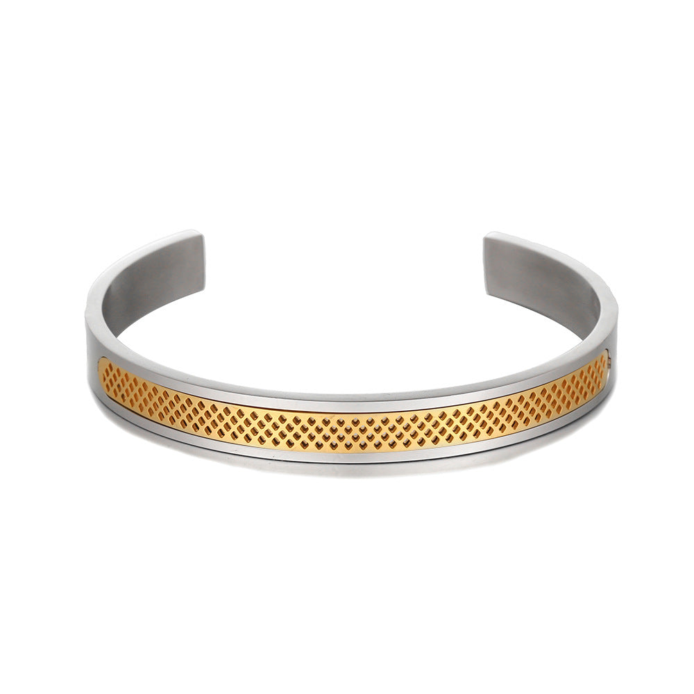 Collins Vintage Mesh Stainless Steel Bangle Bracelet