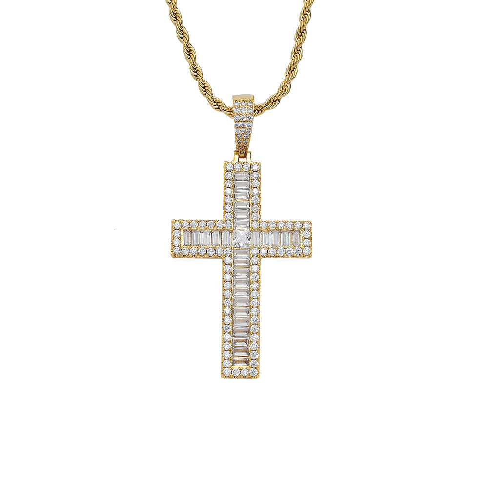 Thaddeus Zircon Cross Pendant Necklace
