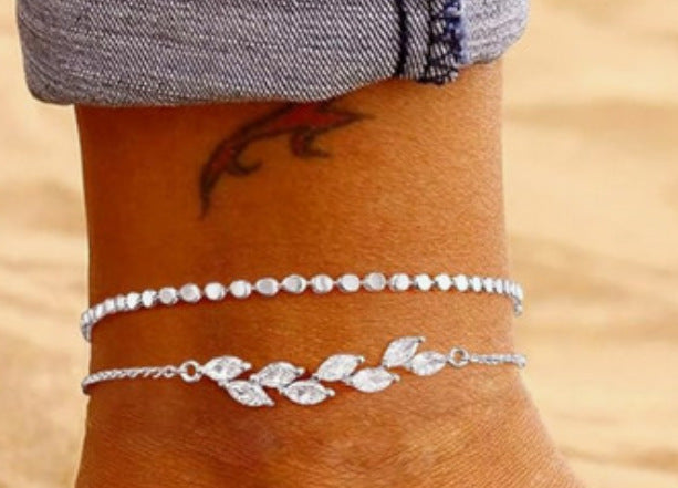 Heart-Shaped Satellite Adjustable Anklet