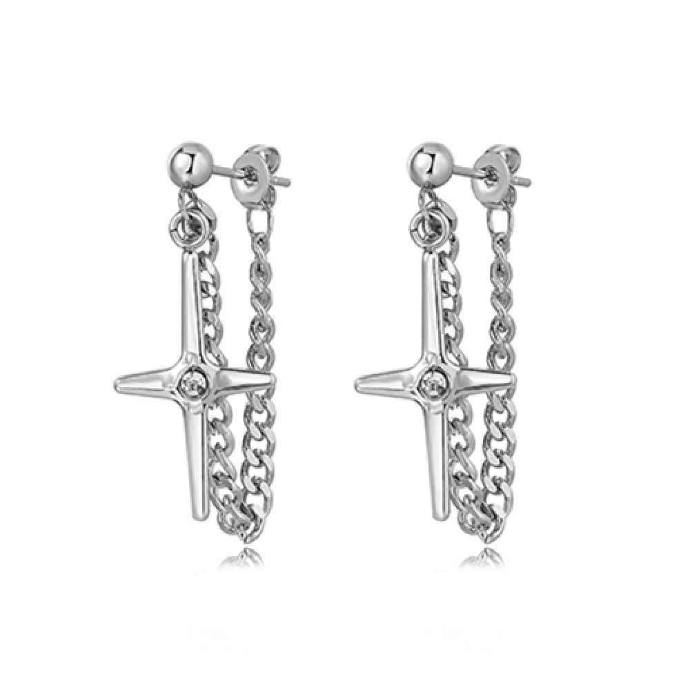 Cross Chain Earrings For Men