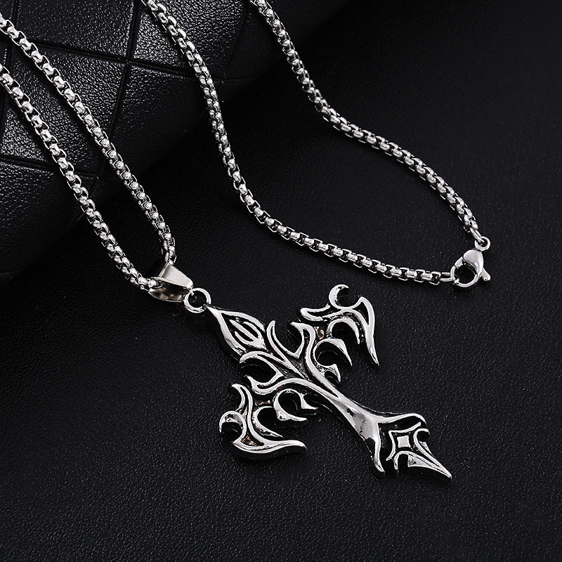 Fuego Cross Pendant Necklace