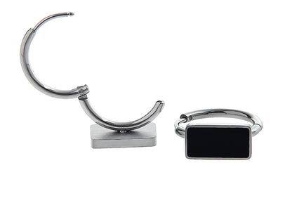 Black Square Earrings For Men