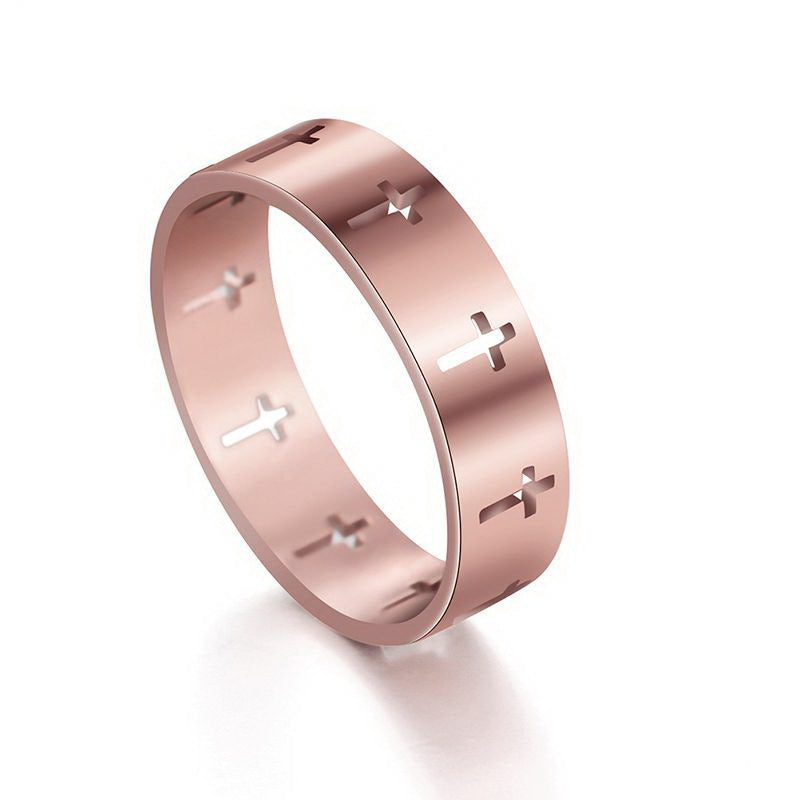 Hollow Stainless Steel Cross Ring