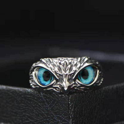 Blue-Eyed Owl Adjustable Ring