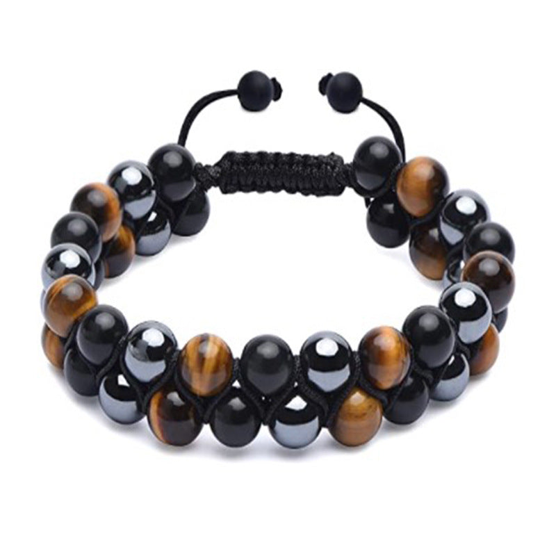 Tiger Eye Obsidian Hematite Natural Bracelet