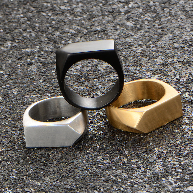 Flat-Top Stainless Steel Ring for Men