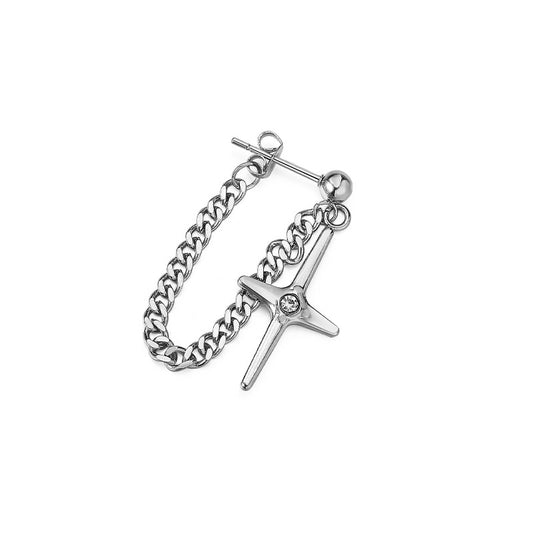 Cross Chain Earrings For Men