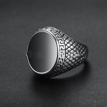 Pitted Dome Vinyl Ring For Men