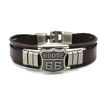 Route 66 Leather Bracelet