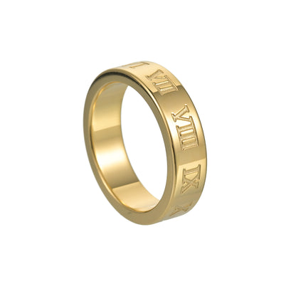 Roman Digital Ring Titanium Steel