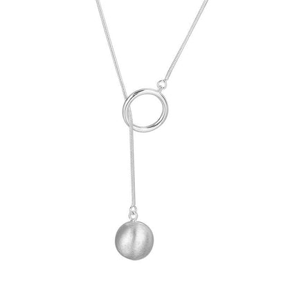 Ins Round Ball Ring Long Necklace