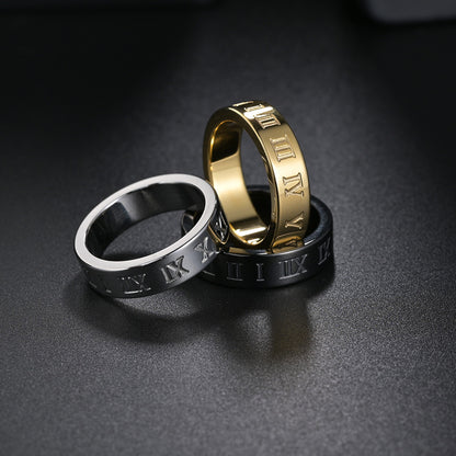 Roman Digital Ring Titanium Steel