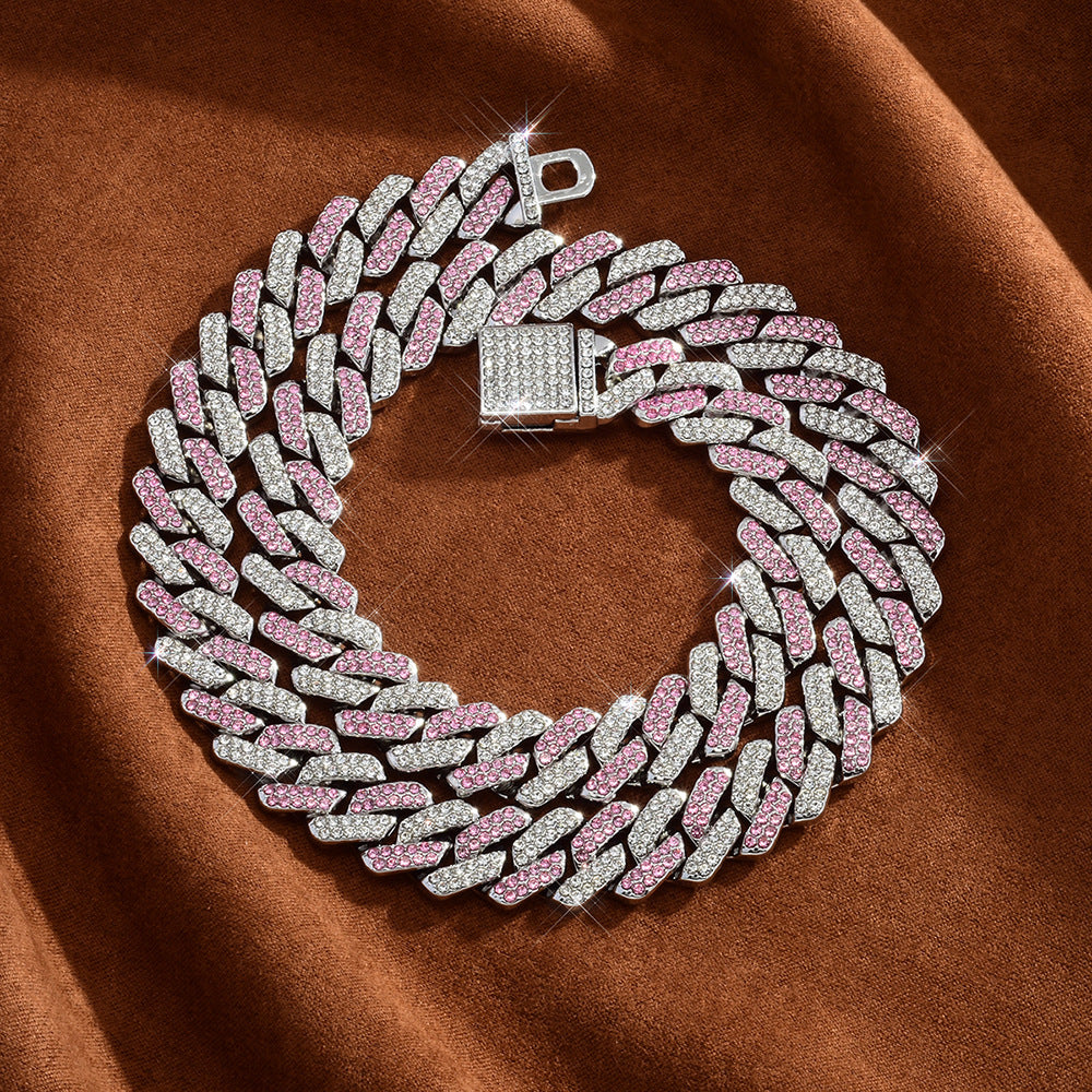 Rhinestone Cuban Link Chain Necklace