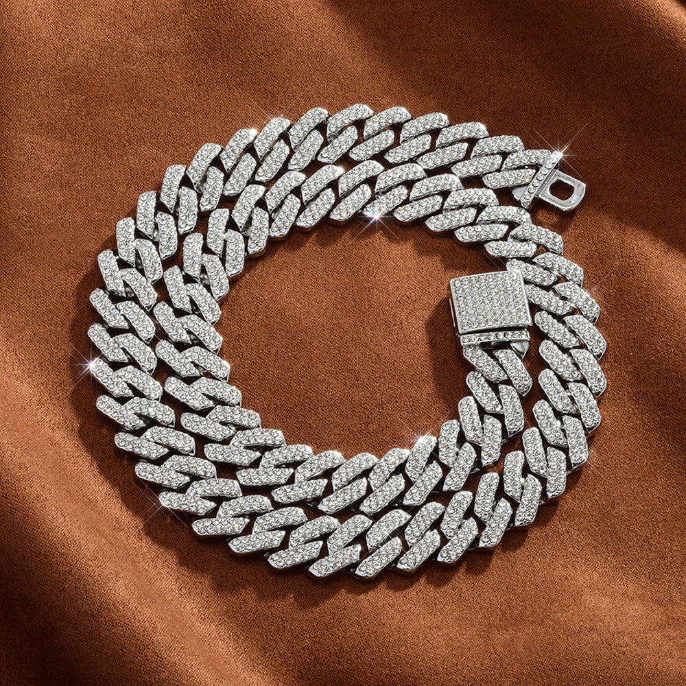 Rhinestone Cuban Link Chain Necklace