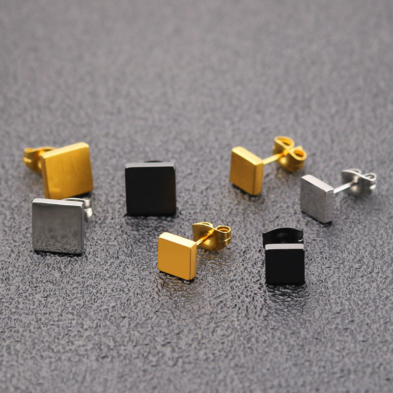 Quadrangle Geometric Ear Studs Earrings