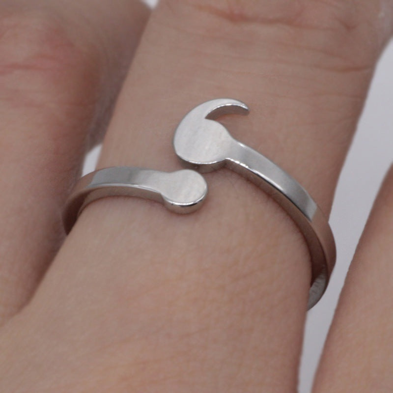 Simple Fashion Inspiration Ring Creative Semicolon Design Ring