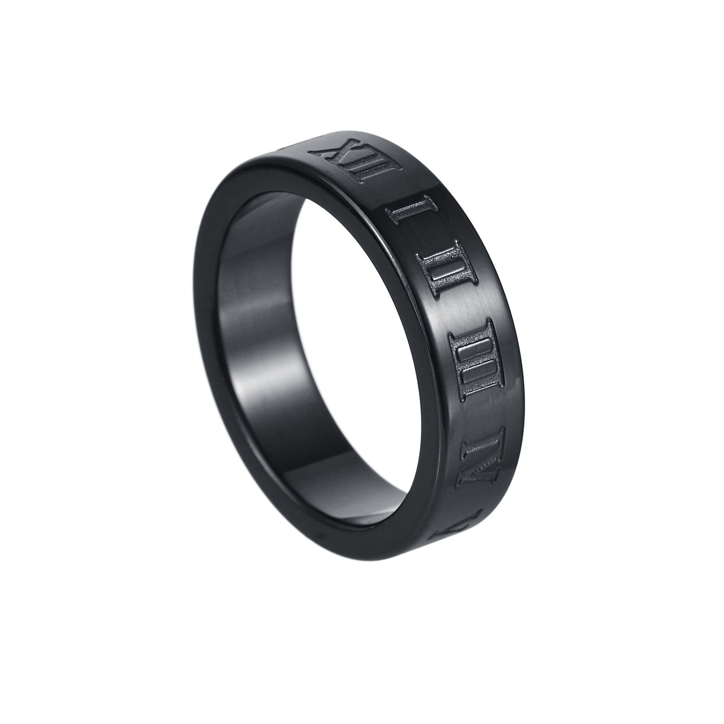 Roman Digital Ring Titanium Steel