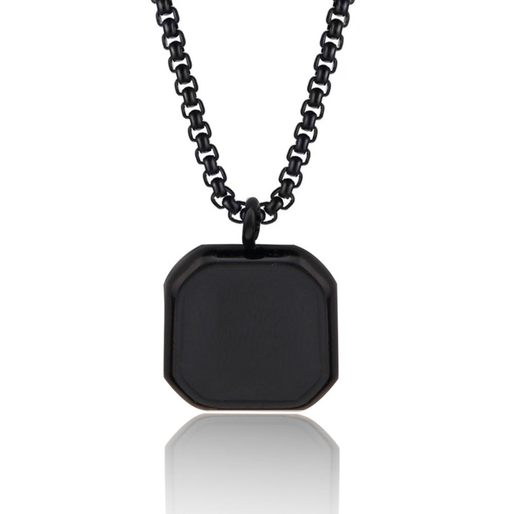 Stainless Steel Epoxy Square Necklace