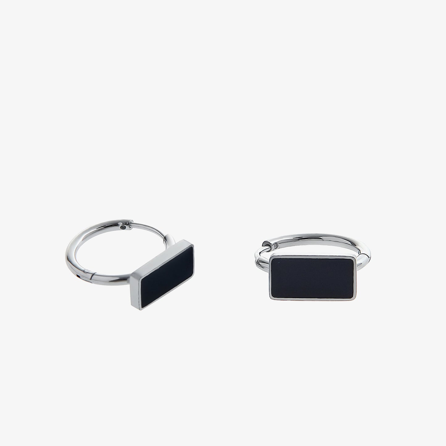 Black Square Earrings For Men