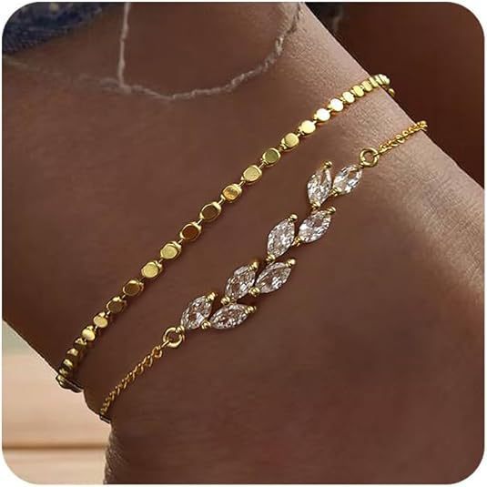 Heart-Shaped Satellite Adjustable Anklet