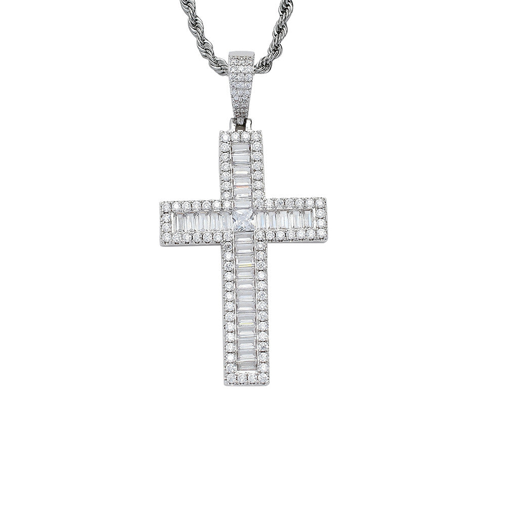 Thaddeus Zircon Cross Pendant Necklace