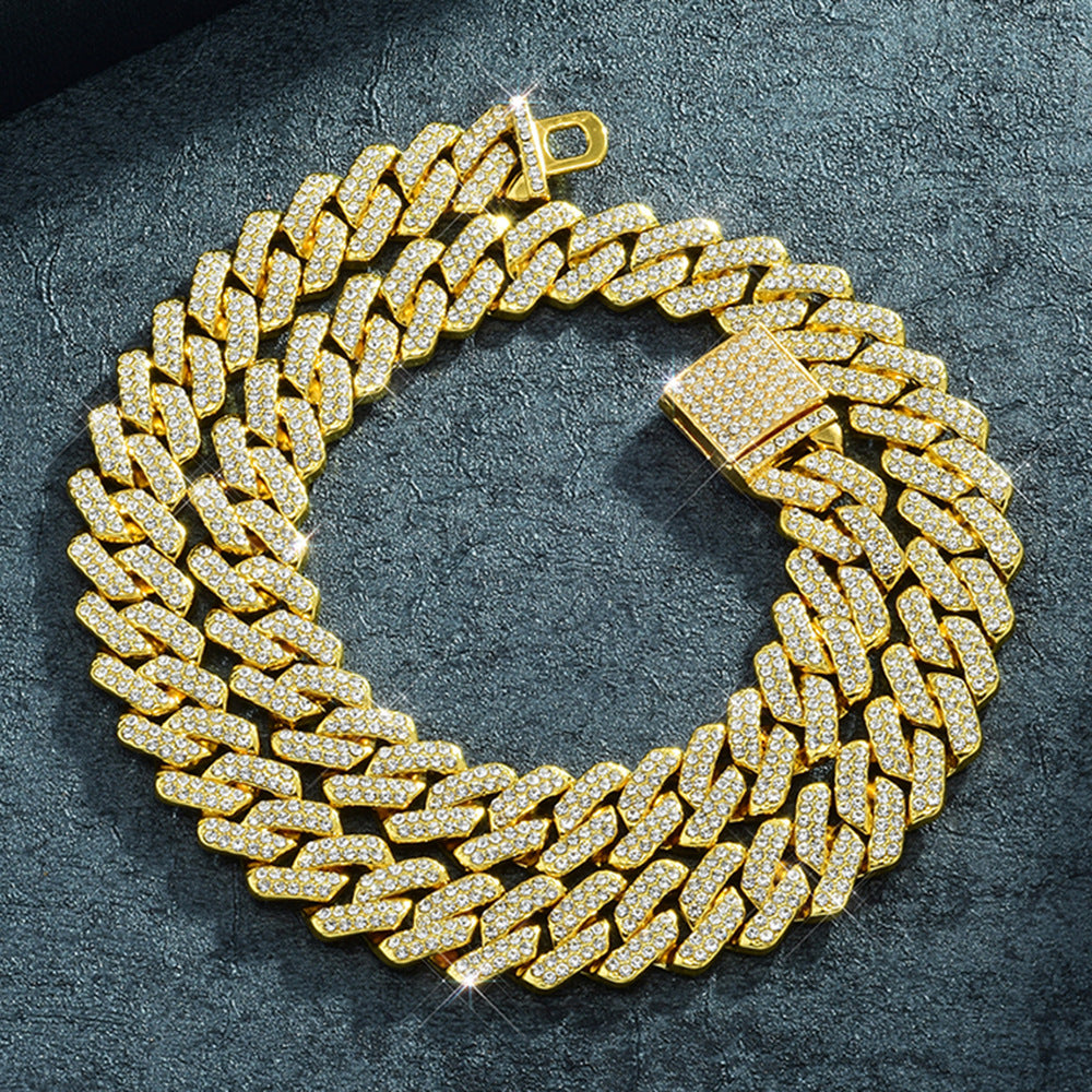Rhinestone Cuban Link Chain Necklace